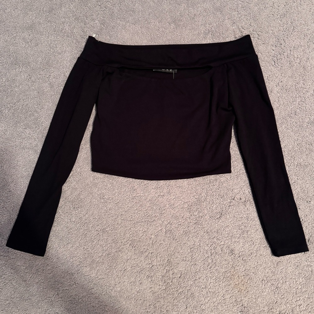 Black Off the Shoulder Long Sleeve
